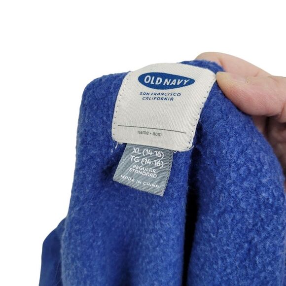 2/$20 Old Navy Blue Zipper Up Hoodie Jacket Size: Youth XL 14-16 - Picture 12 of 13